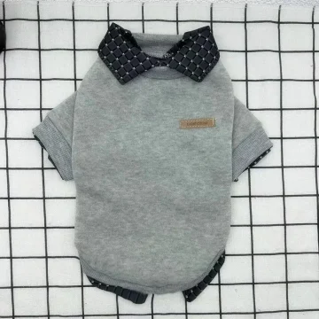 Warm Winter Dog Shirt with Patchwork Collar Hoodie 2