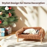 Large Cat Bed Soft Plush Sofa with Sturdy Wooden Legs 3 | PricZone