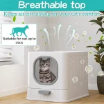 Leak Proof Enclosed Cat Litter Box Pull Out Drawer Kitten 6 | PricZone