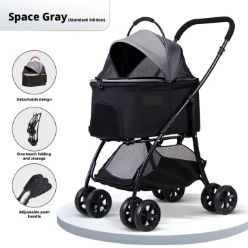 Pet Stroller 2-In-1 Detachable with Removable Lightweight 2