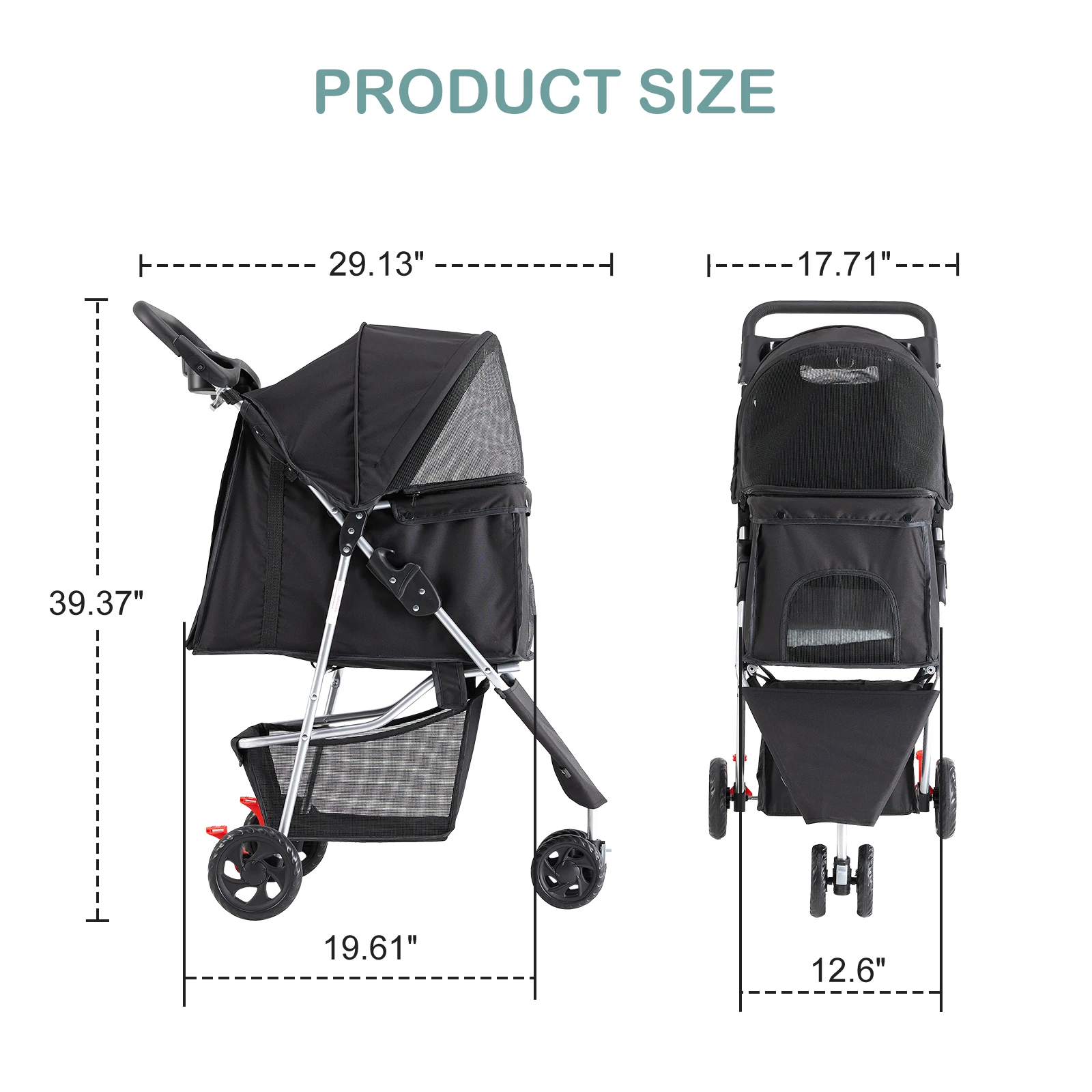 Jhk 3Wheel Foldable Pet Stroller for Small Dogs and Cats 2 | PricZone Jhk 3 Wheel Foldable Pet Stroller for Small Dogs and Cats 2 | PricZone