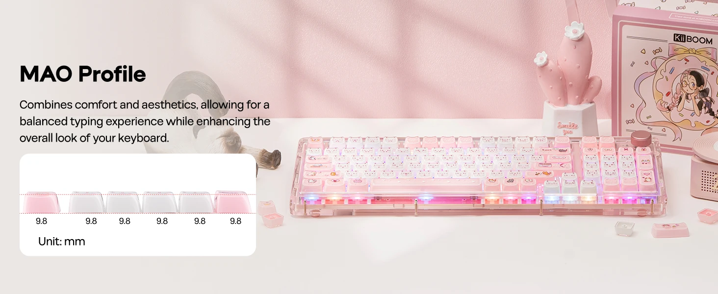 Mewsic Jelly Keycap Set 122 Mao Profile Keycaps Abs+PC 8