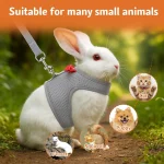 3Pc Bunny Harness Leash Set Soft Breathable Mesh Vest 5 | PricZone