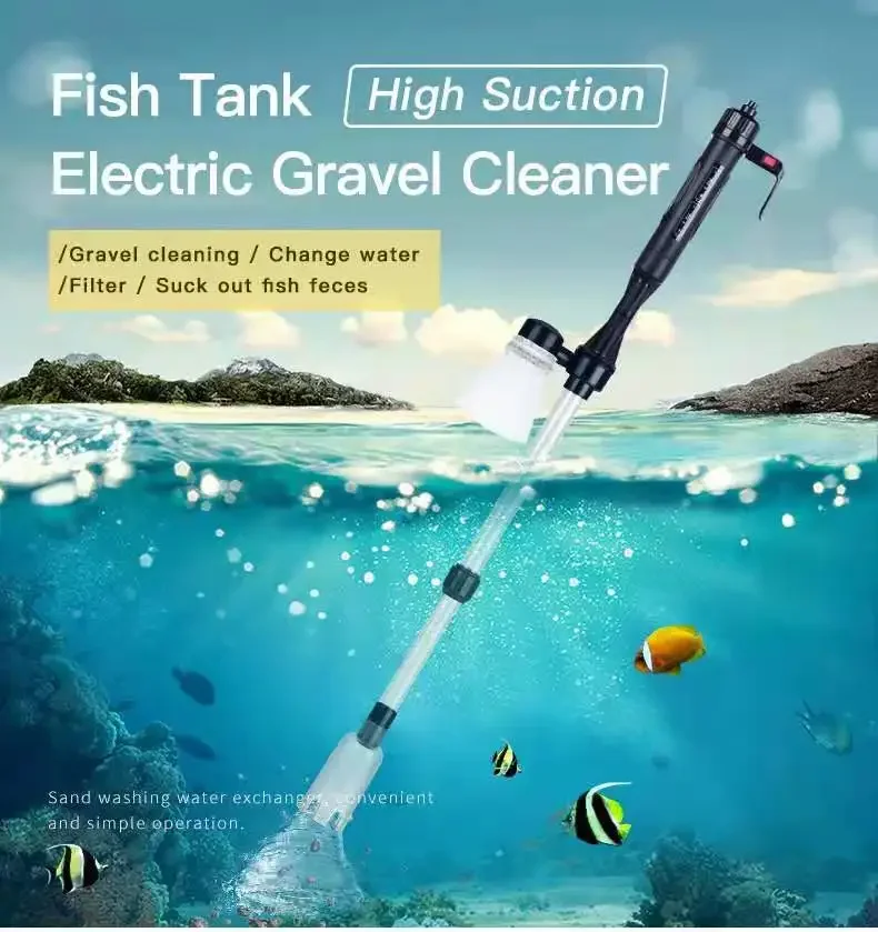 Electric Aquarium Water Change Pump Cleaning Tools Gravel 7