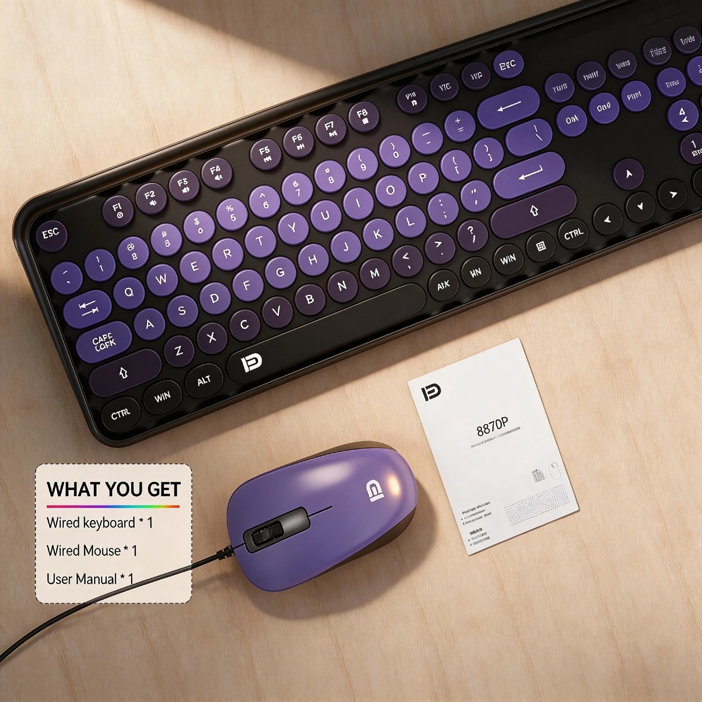 Cute Retro Round Aesthetic Typewriter Keyboard Mouse Set 6 | PricZone Cute Retro Round Aesthetic Typewriter Keyboard Mouse Set 6 | PricZone