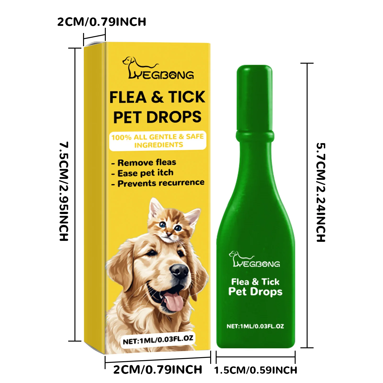 Yegbong Pet External Insect Repellent Drops Tick Removal 10