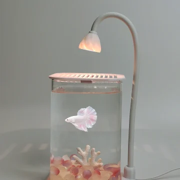 Glass Aquarium Desktop Round Corner Square Tank with Cover 1 | PricZone