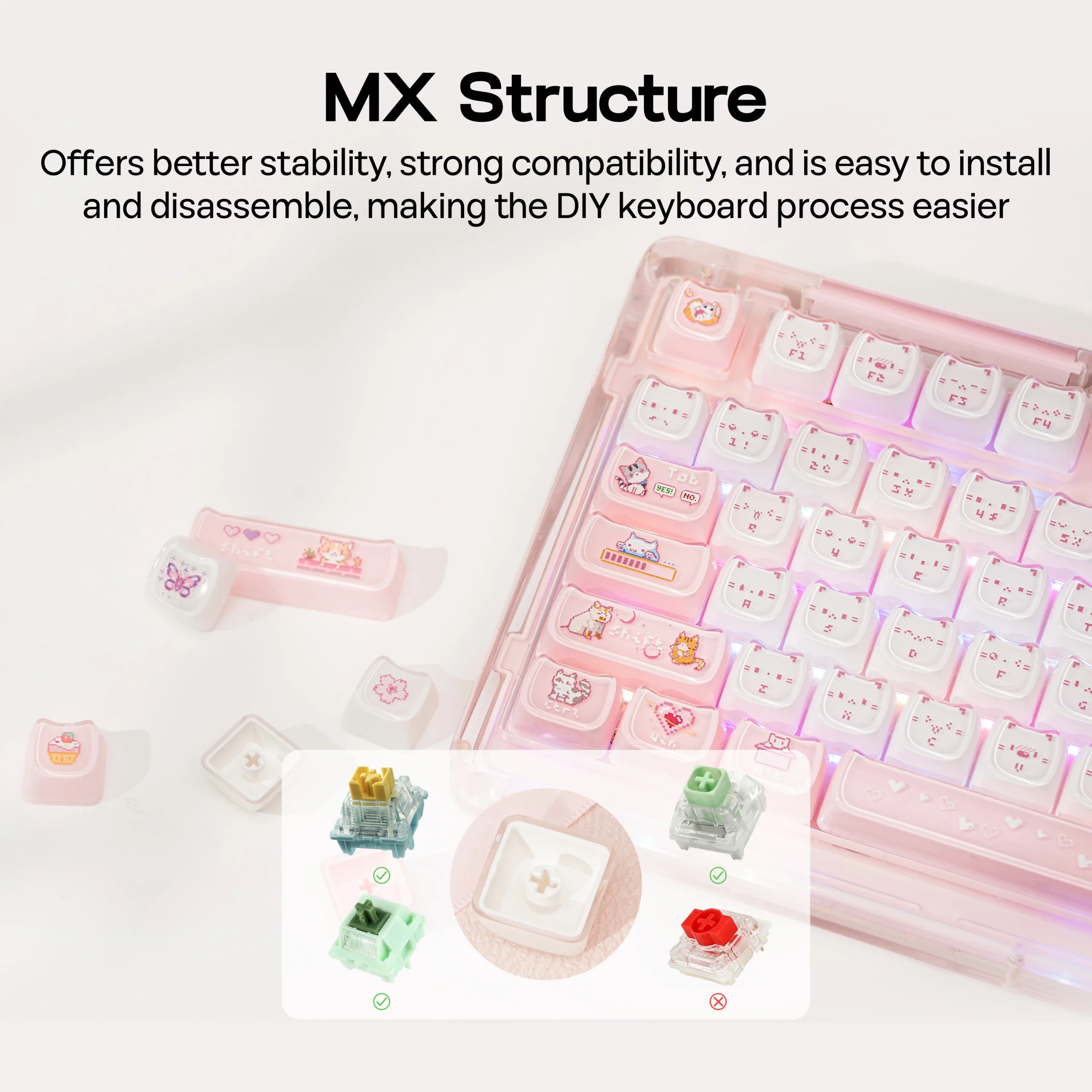 Kiiboom Mewsic Jelly Keycap Set 122 Mao Profile Abs+PC 6 | PricZone Kiiboom Mewsic Jelly Keycap Set 122 Mao Profile Abs+PC 6 | PricZone