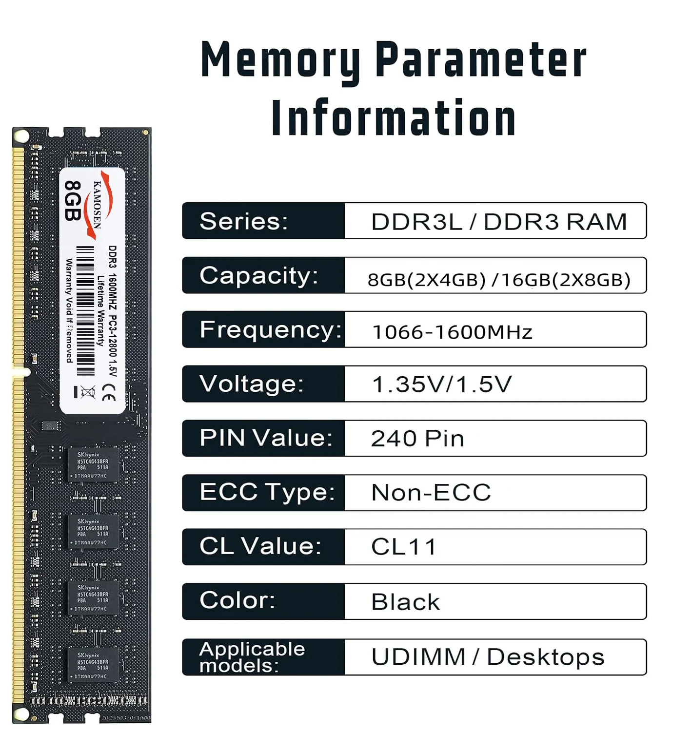 Kamosen Ddr3 Desktop RAM 4Gb 8Gb 16Gb Pc3 1333 1600 1066Mhz 2 | PricZone Kamosen Ddr3 Desktop RAM 4Gb 8Gb 16Gb Pc3 1333 1600 1066Mhz 2 | PricZone