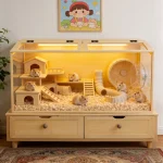 Large Wooden Hamster Cage Clear Tempered Glass Pet Small 1 | PricZone Large Wooden Hamster Cage Clear Tempered Glass Pet Small 1 | PricZone
