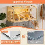 Natural Wooden Hamster Cage Habitat Dual Access Door 6 | PricZone