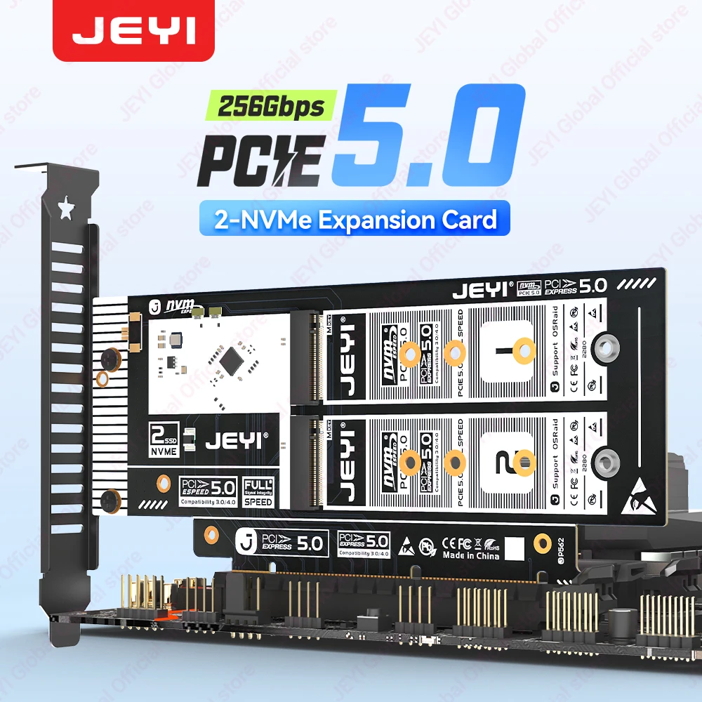 Jeyi 2Bay M2 NVMe PCIe 50 X16 Expansion Card 1 | PricZone Jeyi 2 Bay M2 NVMe PCIe 50 X16 Expansion Card 1 | PricZone