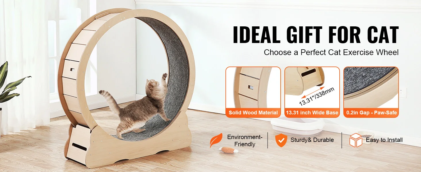 Wooden Cat Exercise Wheel Large Indoor Treadmill 18