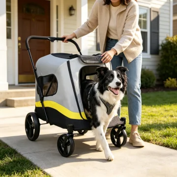2 Size One Click Folding Dog Stroller 4 Wheel Jogger 1 | PricZone