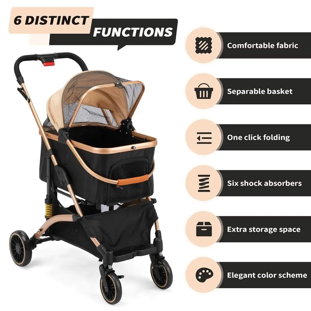 Dog Stroller Or Pets One Hand Old Puppy with 6 Shocks 5 | PricZone Dog Stroller Or Pets One Hand Old Puppy with 6 Shocks 5 | PricZone
