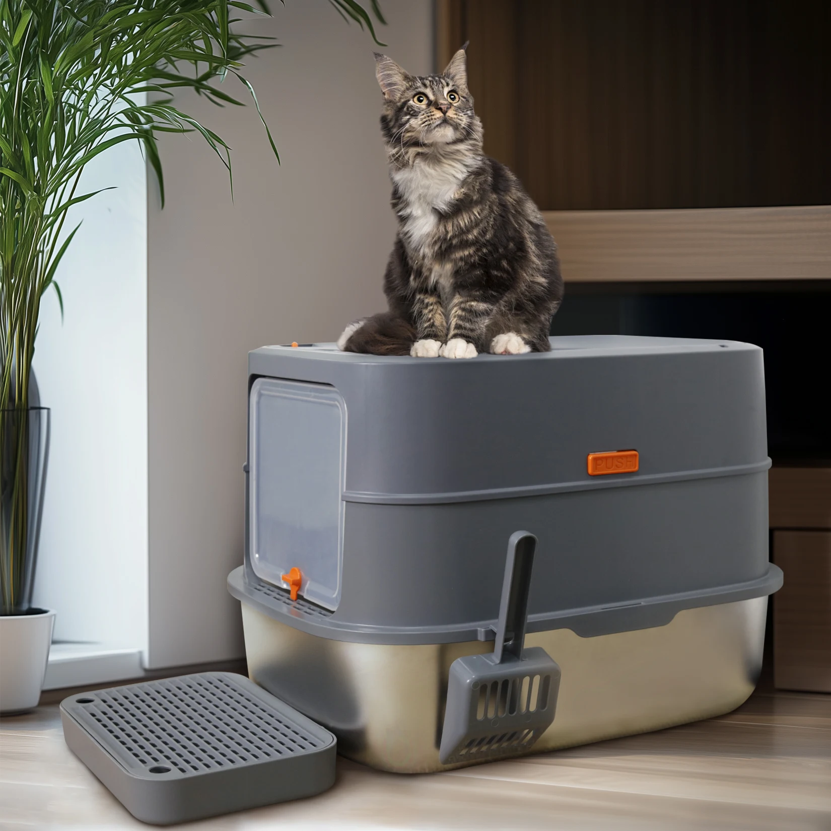 4Style Cat Litter Box with Lid Large Kitty Enclosed 4 | PricZone 4 Style Cat Litter Box with Lid Large Kitty Enclosed 4 | PricZone
