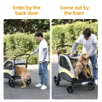 Large Dog Stroller 4 Wheel Pet Trolley Carrier Foldable 2 | PricZone