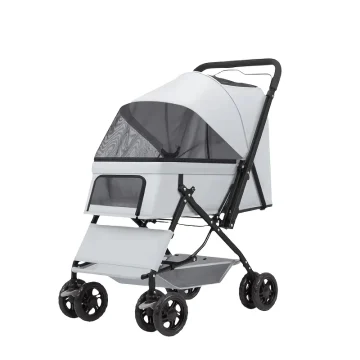 Premium Pet Stroller with Large Space 4-Wheel Stable Cart 2