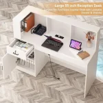 LED Reception Desk with Power Outlets L Shaped 5 | PricZone