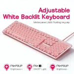 Ice Blue Backlit Gaming Keyboard with Pudding Keycaps Metal 1 | PricZone