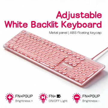 Ice Blue Backlit Gaming Keyboard with Pudding Keycaps Metal 1 | PricZone