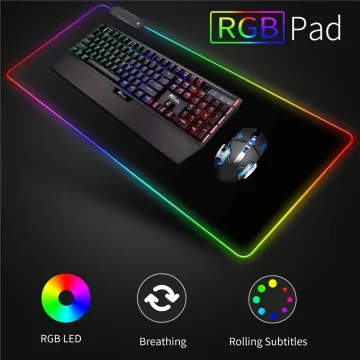 RGB Gaming Mouse Pad 0.16 Inch Thickness 13 Light Modes 1