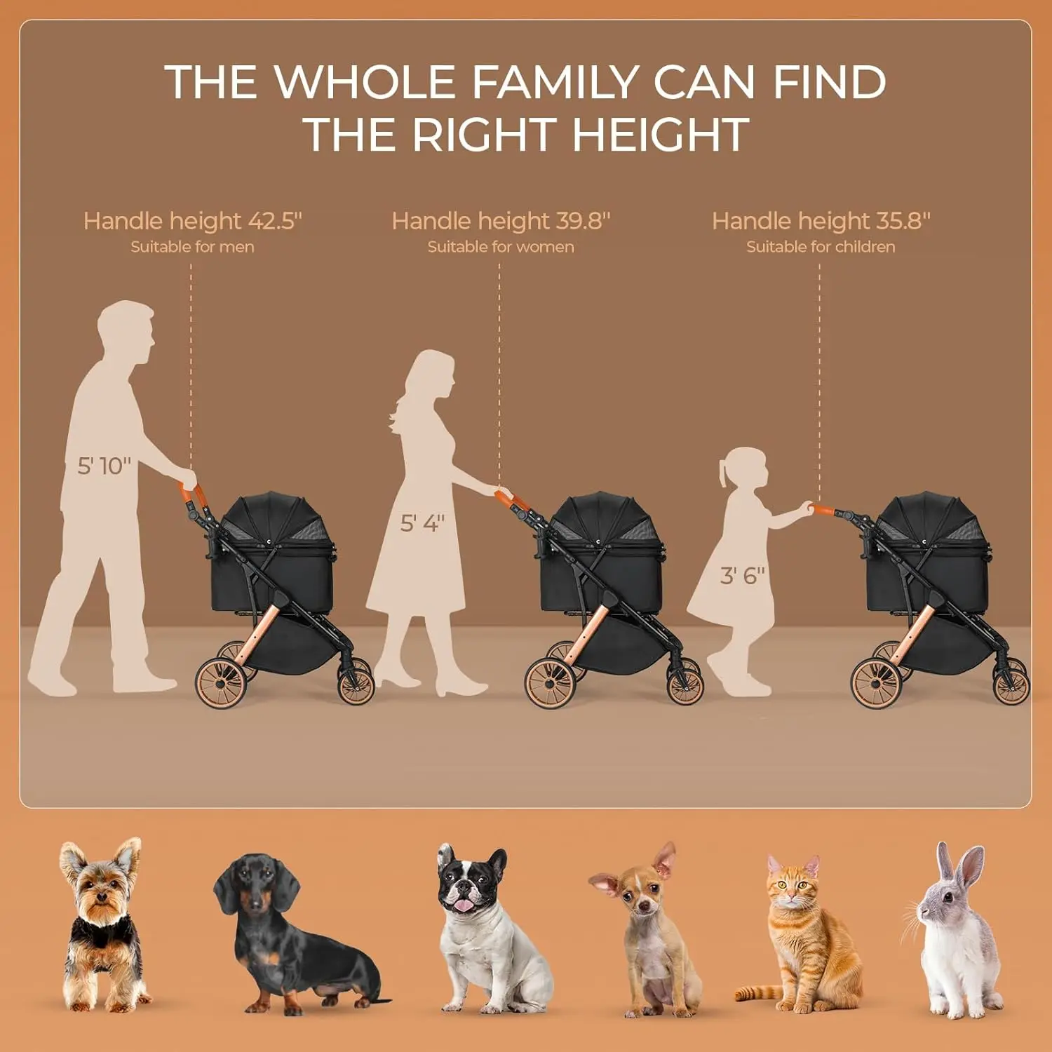 Foldable Pet Stroller for Medium Dog Cat Travel Carrier 5 | PricZone Foldable Pet Stroller for Medium Dog Cat Travel Carrier 5 | PricZone