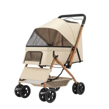 Premium Pet Stroller with Large Space 4-Wheel Stable Cart 1