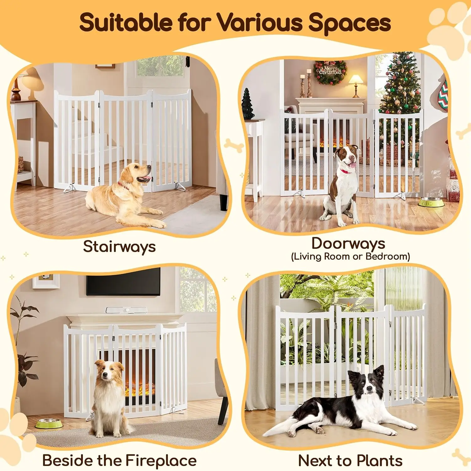 Freestanding Wooden Dog Gate 3Panel 36In H Foldable Pet 2 | PricZone Freestanding Wooden Dog Gate 3 Panel 36In H Foldable Pet 2 | PricZone