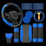 Carbon Fiber PU Leather Car Steering Wheel Cover 15 Inch 1 | PricZone