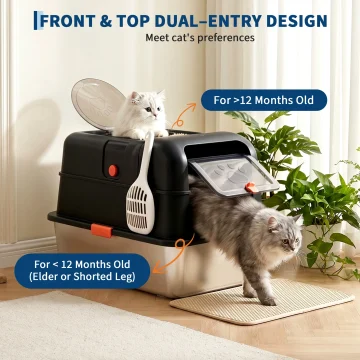 Dog Proof Litter Box Large Stainless Steel Cat with Lid XL 1 | PricZone