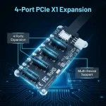 Tishric PCIe x1 to 4 Port Expansion Card with Independent 3 | PricZone