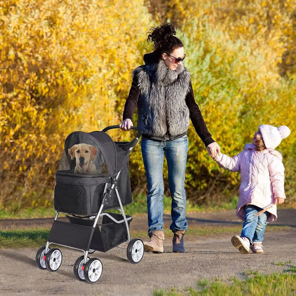 4Wheel Foldable Pet Dog Cat Jogger Stroller Travel Carrier 2 | PricZone 4 Wheel Foldable Pet Dog Cat Jogger Stroller Travel Carrier 2 | PricZone