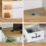 Metal Reception Desk with LED Lighting and Concealed Outlet 5 | PricZone