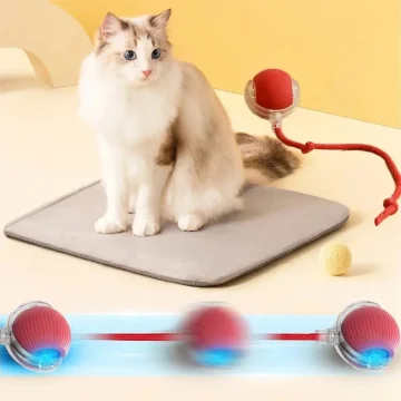 Rechargeable Automatic Rolling Cat Toy with Fake Tail 2