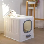 Leak Proof Enclosed Cat Litter Box Pull Out Drawer Kitten 2 | PricZone