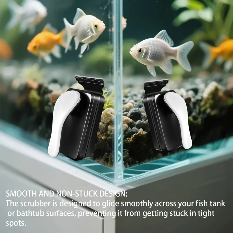 Durable Magnetic Aquarium Brush with Scraper Powerful Glass 13