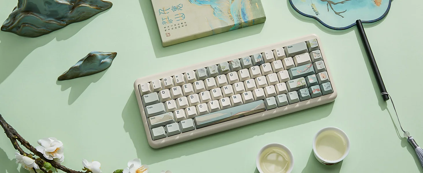 Yunzii Spring Tea 145 Custom Keycap Set with Key Puller 8