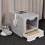 XXL Large Space Foldable Cat Litter Box with Front Entry