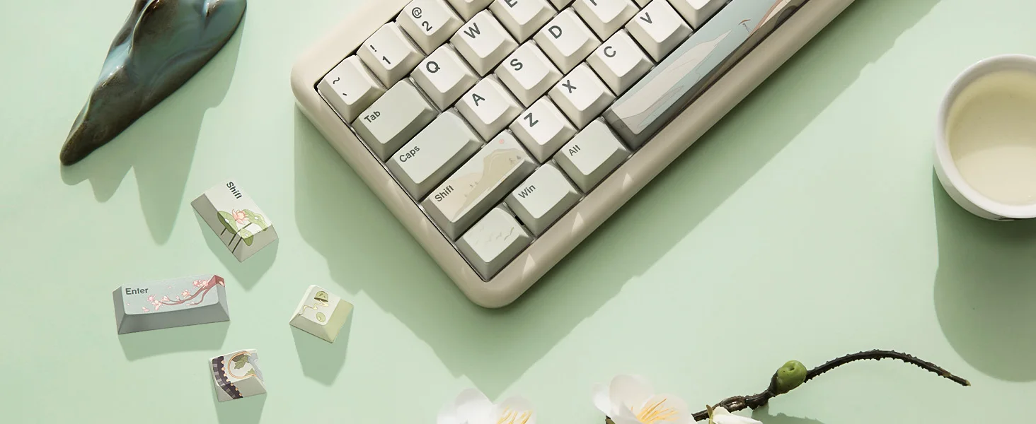Yunzii Spring Tea 145 Custom Keycap Set with Key Puller 15