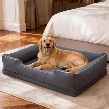 Large Orthopedic Dog Bed Pet Sofa with Bolster Sides 1