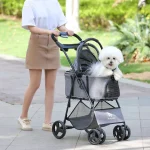 3 In 1 Pet Stroller with Removable Carrier Folding 2 | PricZone