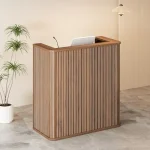 Reception Desk with Fluted Round Corner Modern Design 4 | PricZone