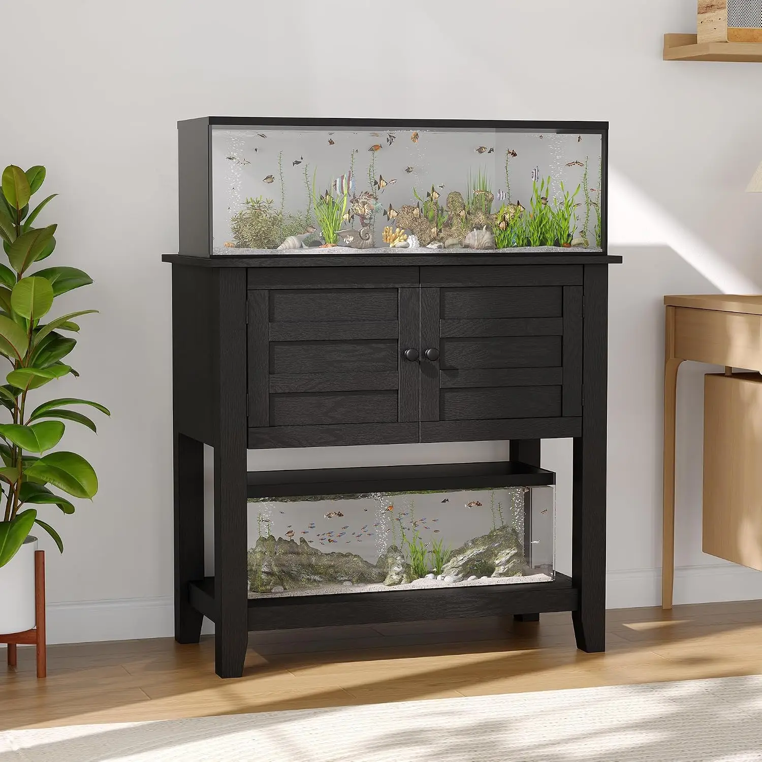 Heavy-Duty Aquarium Stand Cabinet with Built-In Charging 23