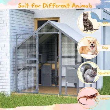 28 Square Foot Luxurious Wooden Cat House Large Outdoor 1 | PricZone