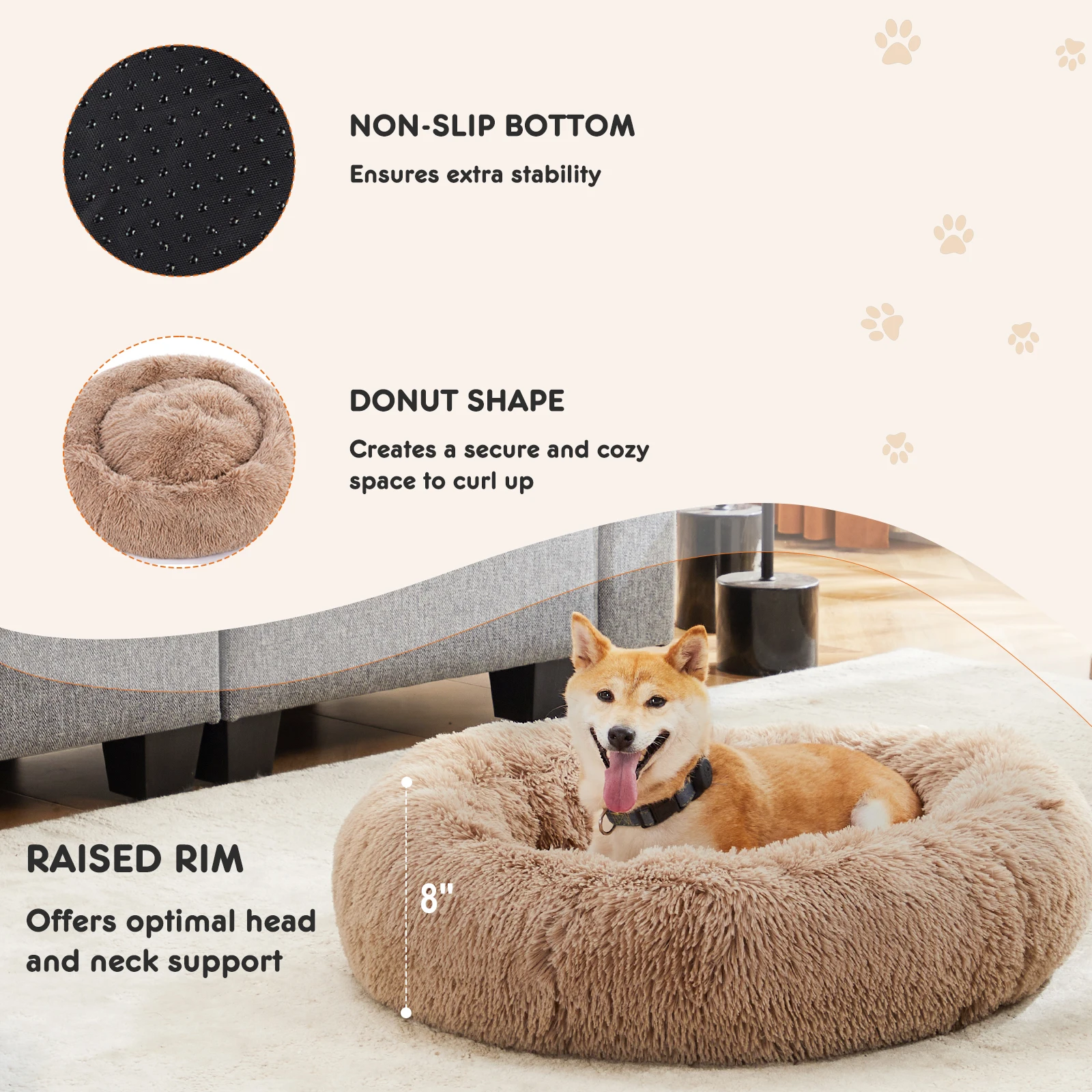 Jhk Calming Dog Bed for Medium To Large Dogs Washable Pet 4 | PricZone Jhk Calming Dog Bed for Medium To Large Dogs Washable Pet 4 | PricZone
