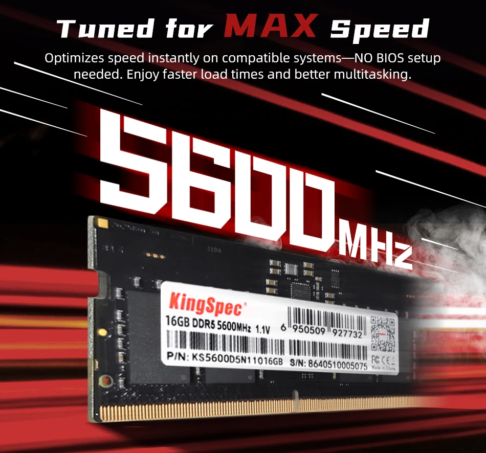 Kingspec 16Gb Ddr5 RAM 5600Mhz Laptop Memory 8