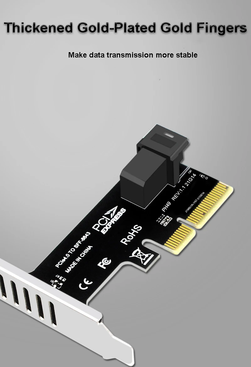 Port PCIe 4.0 To Sff-8643 Sas/Sata Raid Adapter 14