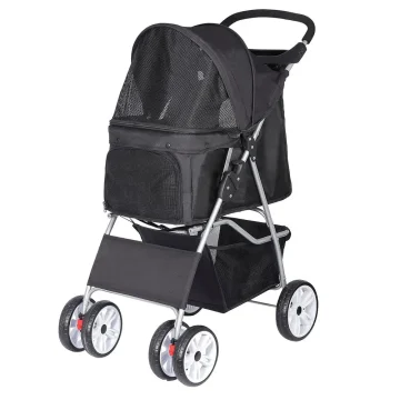 4-Wheel Foldable Pet Dog Cat Jogger Stroller Travel Carrier 1