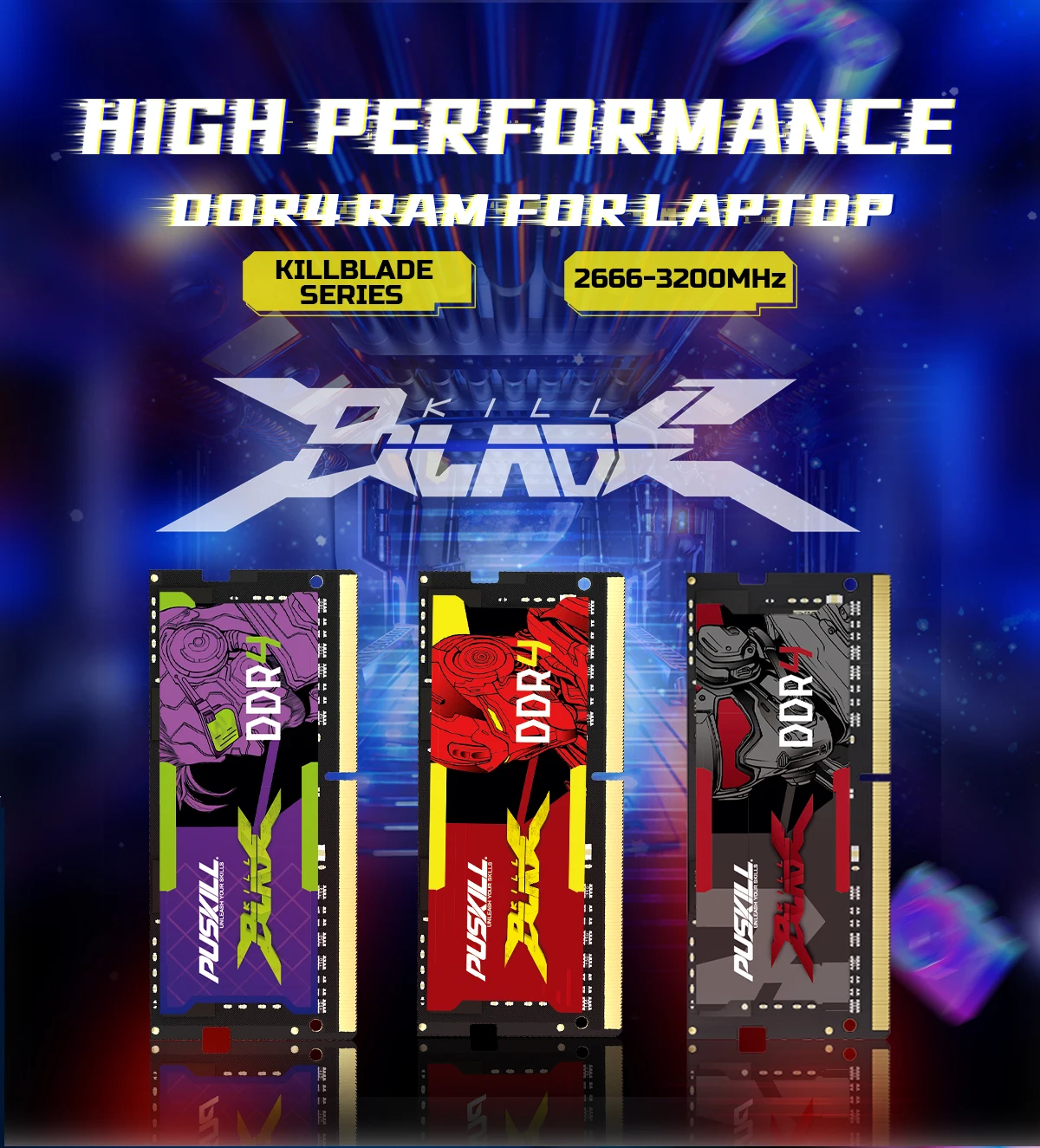 Puskill DDR4 Notebook RAM 4GB-32 GB SODIMM Memory 7